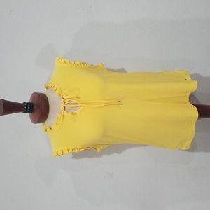 Tommy Hilfiger Women Mango Ruffle TieV Neck Top Blouse Size M